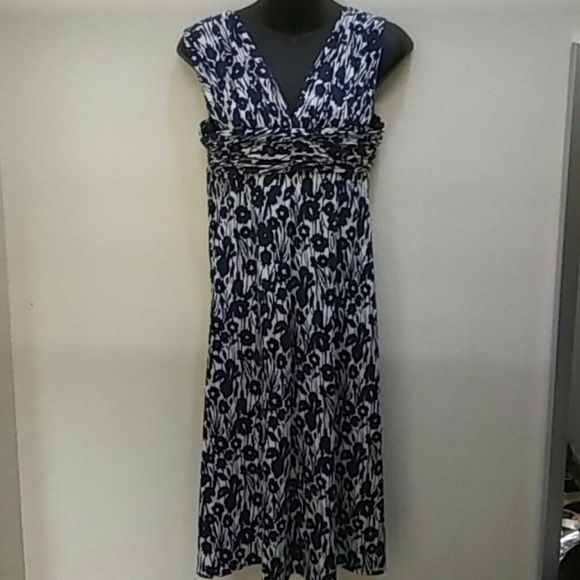 BCBG Navy Floral Printed Dress - Picture 1 of 5